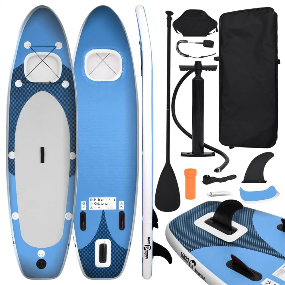 Inflatable Stand Up Paddle Board Set Sea Blue 300x76x10 Cm
