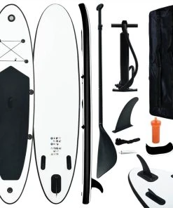 Inflatable Stand Up Paddleboard Set Black And White