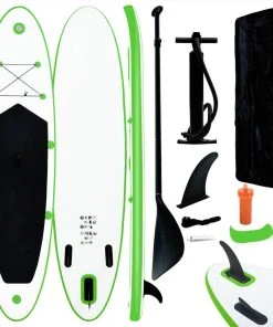 Inflatable Stand Up Paddleboard Set Green And White