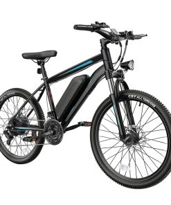 K3 Electric Bike 26*1.95 Inch Tire, 350W Motor 32km/h Max Speed, Dual 36V 10.4Ah Battery, 120kg Load - Black & Blue