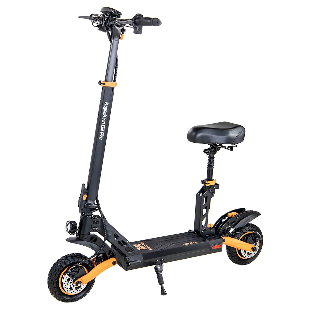KugooKirin G2 PRO Adventurers Dream Folding Electric Scooter 9 Inch Pneumatic Tire 600W Brushless Motor 48V 15AH Battery Max Speed 45km/h Max Range 50km HD LCD Display Dual Disc Brake Led Light - Black