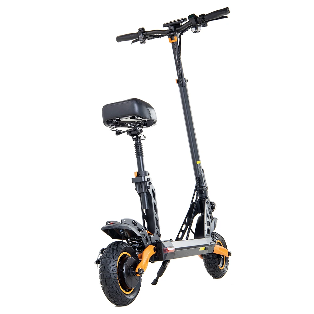 KugooKirin G2 PRO Adventurers Dream Folding Electric Scooter 9 Inch Pneumatic Tire 600W Brushless Motor 48V 15AH Battery Max Speed 45km/h Max Range 50km HD LCD Display Dual Disc Brake Led Light - Black - Image 5