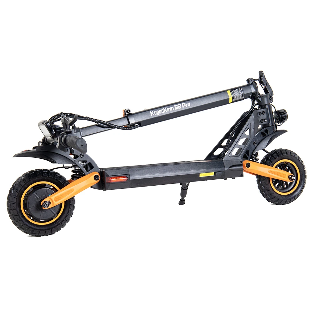 KugooKirin G2 PRO Adventurers Dream Folding Electric Scooter 9 Inch Pneumatic Tire 600W Brushless Motor 48V 15AH Battery Max Speed 45km/h Max Range 50km HD LCD Display Dual Disc Brake Led Light - Black - Image 6
