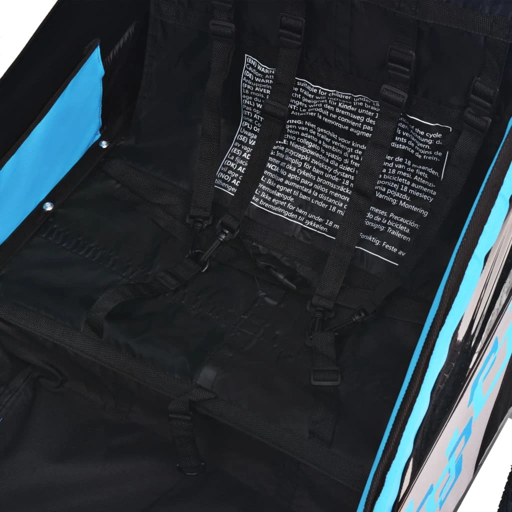 Kids' Bicycle Trailer Grey And Blue 30 Kg - Image 4