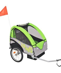 Kids' Bicycle Trailer Grey And Green 30 Kg
