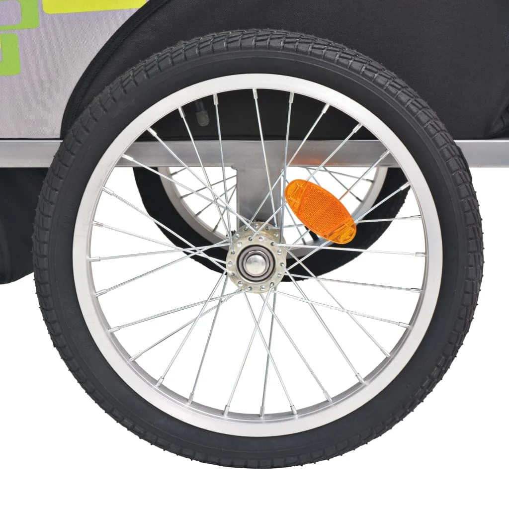 Kids' Bicycle Trailer Grey And Green 30 Kg - Image 5