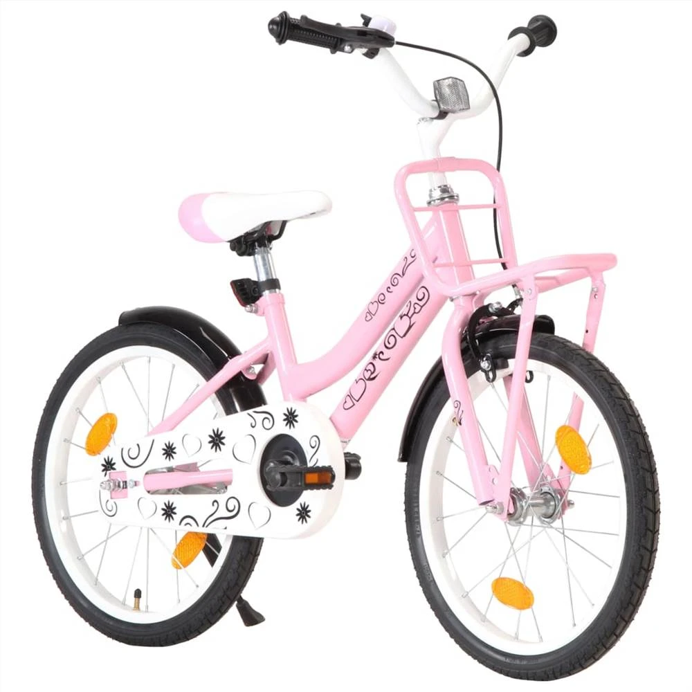 Kids Bike With Front Carrier 18 Inch Pink And Black