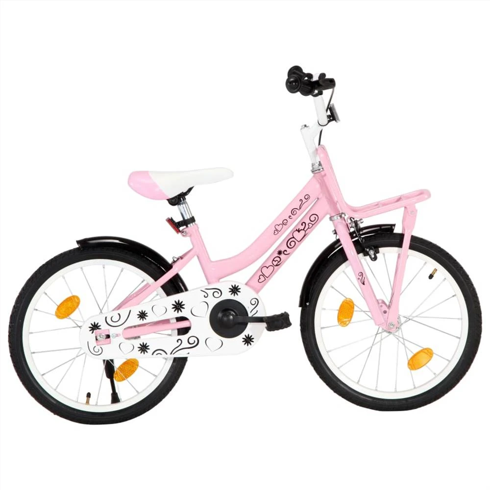 Kids Bike With Front Carrier 18 Inch Pink And Black - Image 2