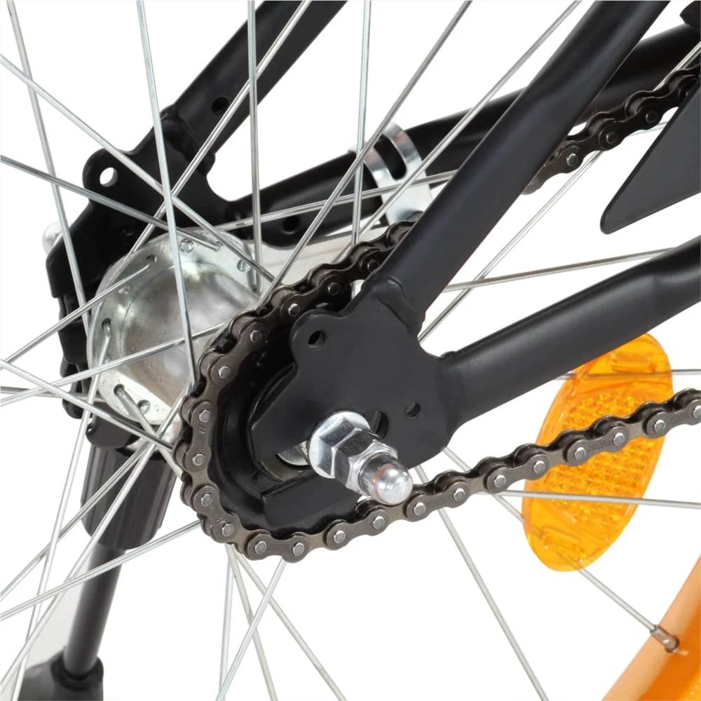 Kids Bike With Front Carrier 20 Inch Black And Orange - Image 2