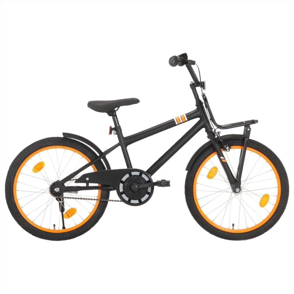 Kids Bike With Front Carrier 20 Inch Black And Orange - Image 3