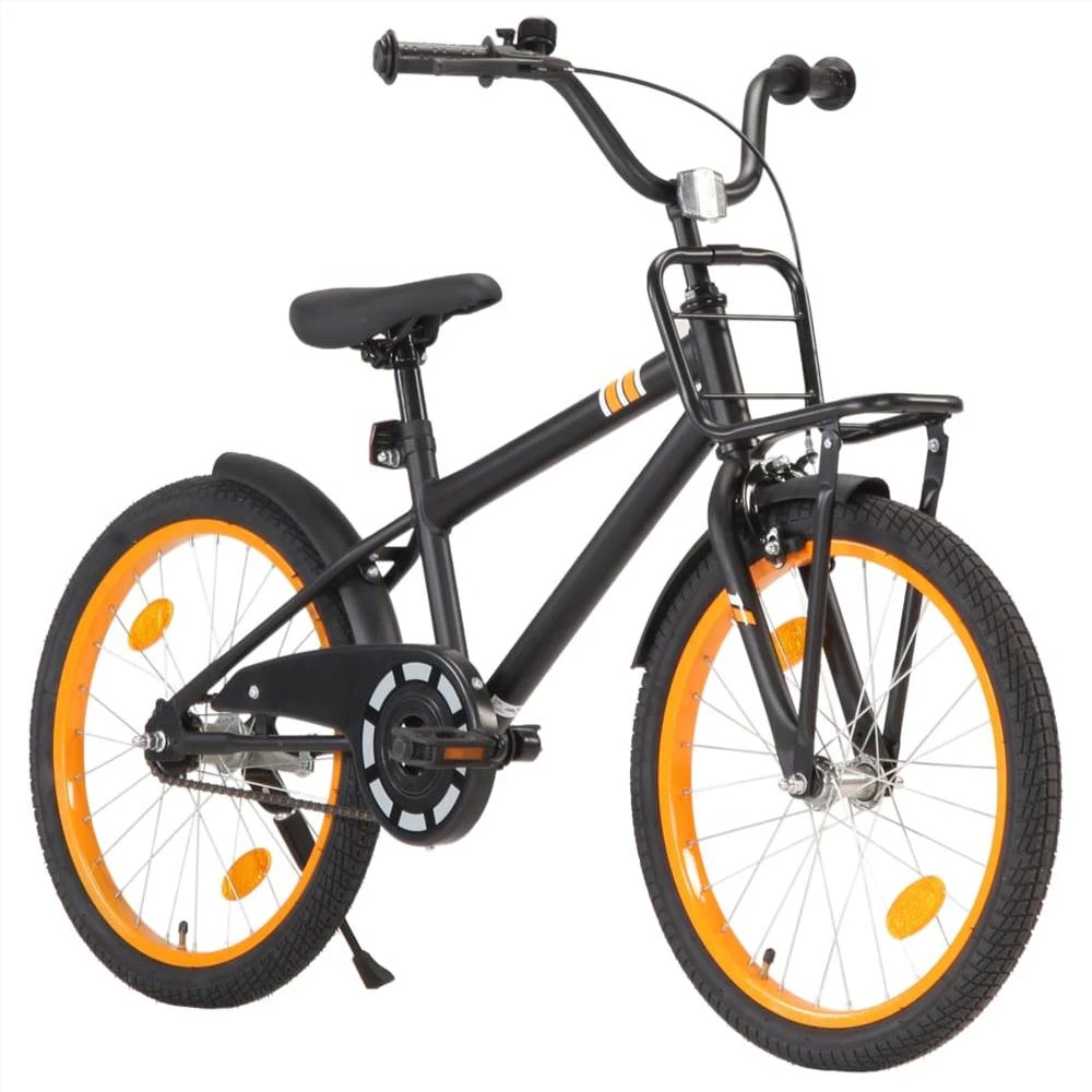 Kids Bike With Front Carrier 20 Inch Black And Orange - Image 4