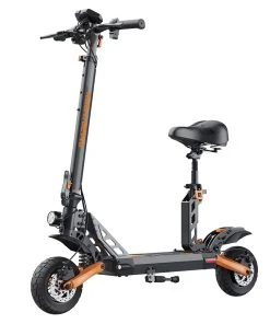 KugooKirin KuKirin G2 PRO Adventurers Dream Folding Electric Scooter 9 Inch Pneumatic Tire 600W Brushless Motor 48V 15AH Battery Max Speed 45km/h Max Range 55KM HD LCD Display Dual Disc Brake Led Light With Seat - Black
