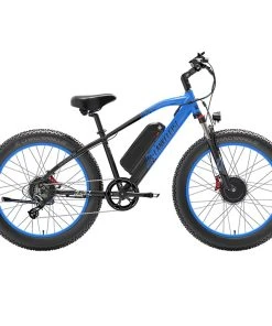 LANKELEISI MG740 PLUS Electric Bike 26*4.0'' Tires 1000W*2 Dual Motor 20Ah Battery 49km/h Max Speed - Black & Blue