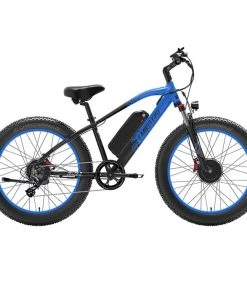 LANKELEISI MG740 PLUS Electric Bike 26*4.0'' Tires 1000W*2 Dual Motor 20Ah Battery 49km/h Max Speed - Black & Blue