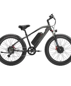 LANKELEISI MG740 PLUS Electric Bike 26*4.0'' Tires 1000W*2 Dual Motor 20Ah Battery 49km/h Max Speed - Black & Grey