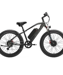 LANKELEISI MG740 PLUS Electric Bike 26*4.0'' Tires 1000W*2 Dual Motor 20Ah Battery 49km/h Max Speed - Black & Grey