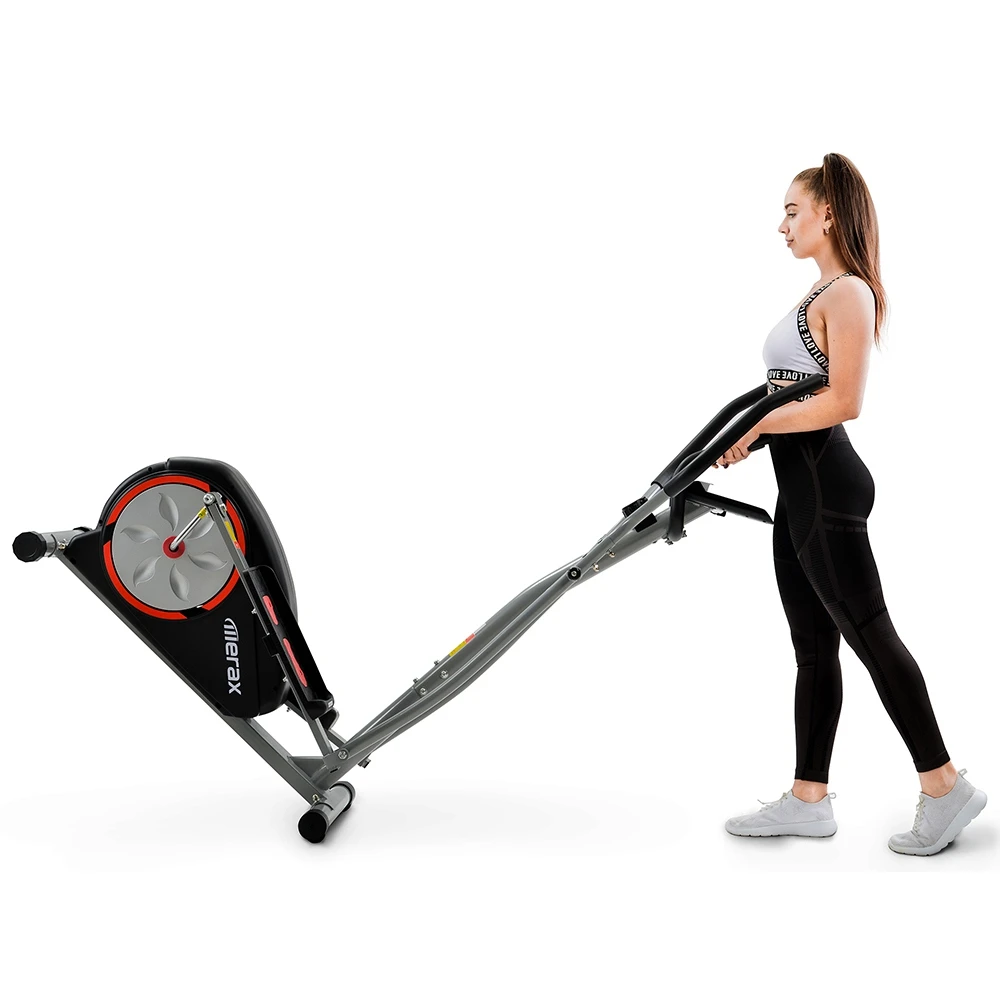 Merax Cross Portable Trainer Elliptical With LCD Display Equipment Stand For Home Exercises 8 Levels - Silver - Image 3