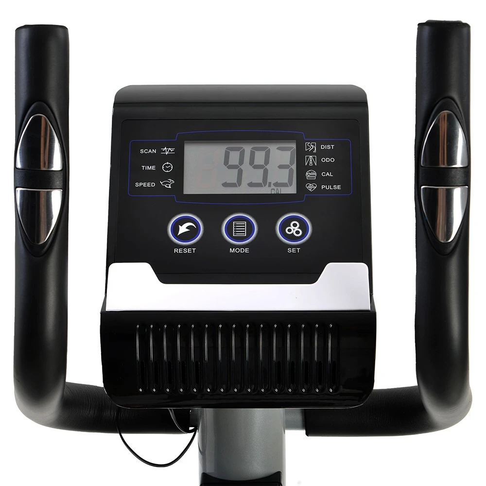 Merax Cross Portable Trainer Elliptical With LCD Display Equipment Stand For Home Exercises 8 Levels - Silver - Image 4