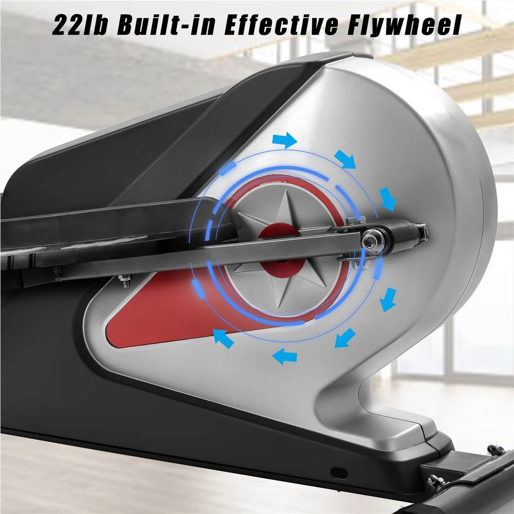 Home Use Elliptical Machine Trainer Magnetic Smooth Quiet Driven 8 Levels Of Magnetic Resistance With LCD Monitor - Black - Image 4