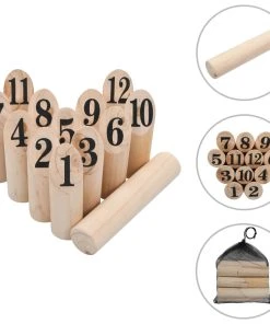 Number Kubb Game Set Wood