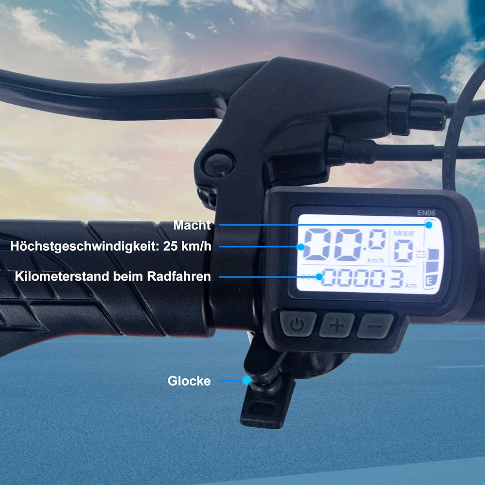 ONES1 Electric Bike 26*4.0 Inch Fat Tires 48V 500W Motor 10Ah Battery 25Km/h Max Speed Shimano 7 Speed - Black - Image 3