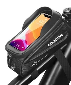 OOLACTIVE LF-0402 Bike Phone Front Frame Bag Bicycle Phone Mount Top Tube Bag Compatible Phone 4.7-6.5 Inch