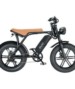 OUXI V8 Electric Bike 20*4.0 Inch Fat Tires 750W Motor 50Km/h Max Speed 48V 15Ah Battery Retro Ebike Max Load 150kg Dual Disc Brake Shimano 7-Speed Gear