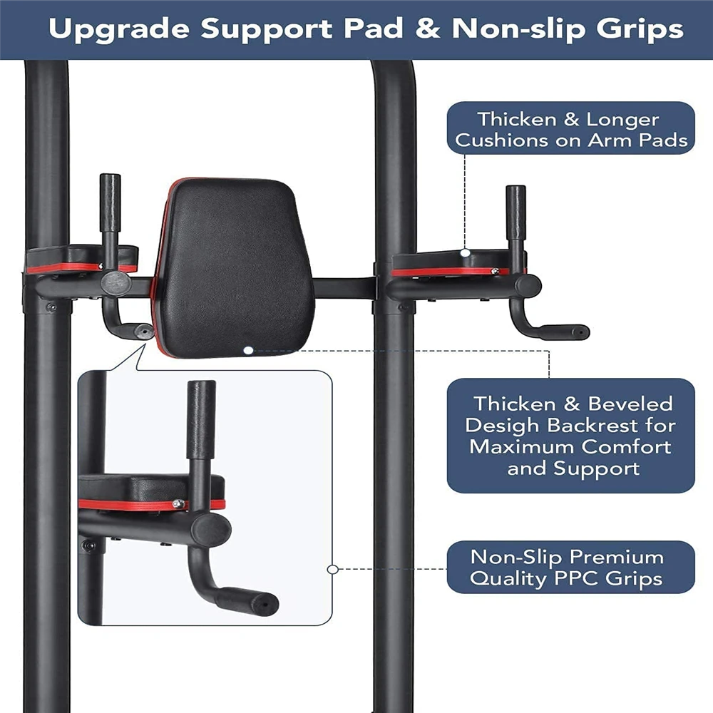Power Tower Pull-Up Bar Dip Station Strength Training Workout Equipment For Professional Home Gym, Maximum Weight 180kg - Image 3