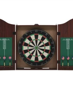 Professional Dart Set With Dartboard And Cabinet Sisal Steel