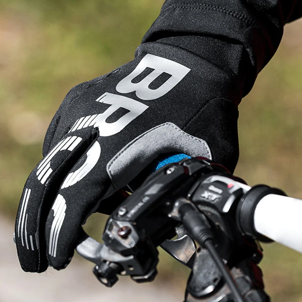 ROCKBROS Cycling Gloves Shockproof Wear Resistant Full Finger Windproof Gloves Breathable Lengthen Warm MTB Glove - S - Image 2