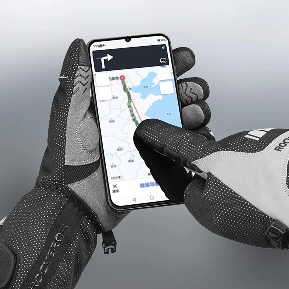 ROCKBROS Bicycles Bikes Motorcycle Gloves Waterproof Heated Thermal Heated Gloves Touch Screen Battery Powered Three Gears Adjustment Anti-Slip Cycling Skiing Climbing Gloves Winter Heating Gloves - L - Image 5