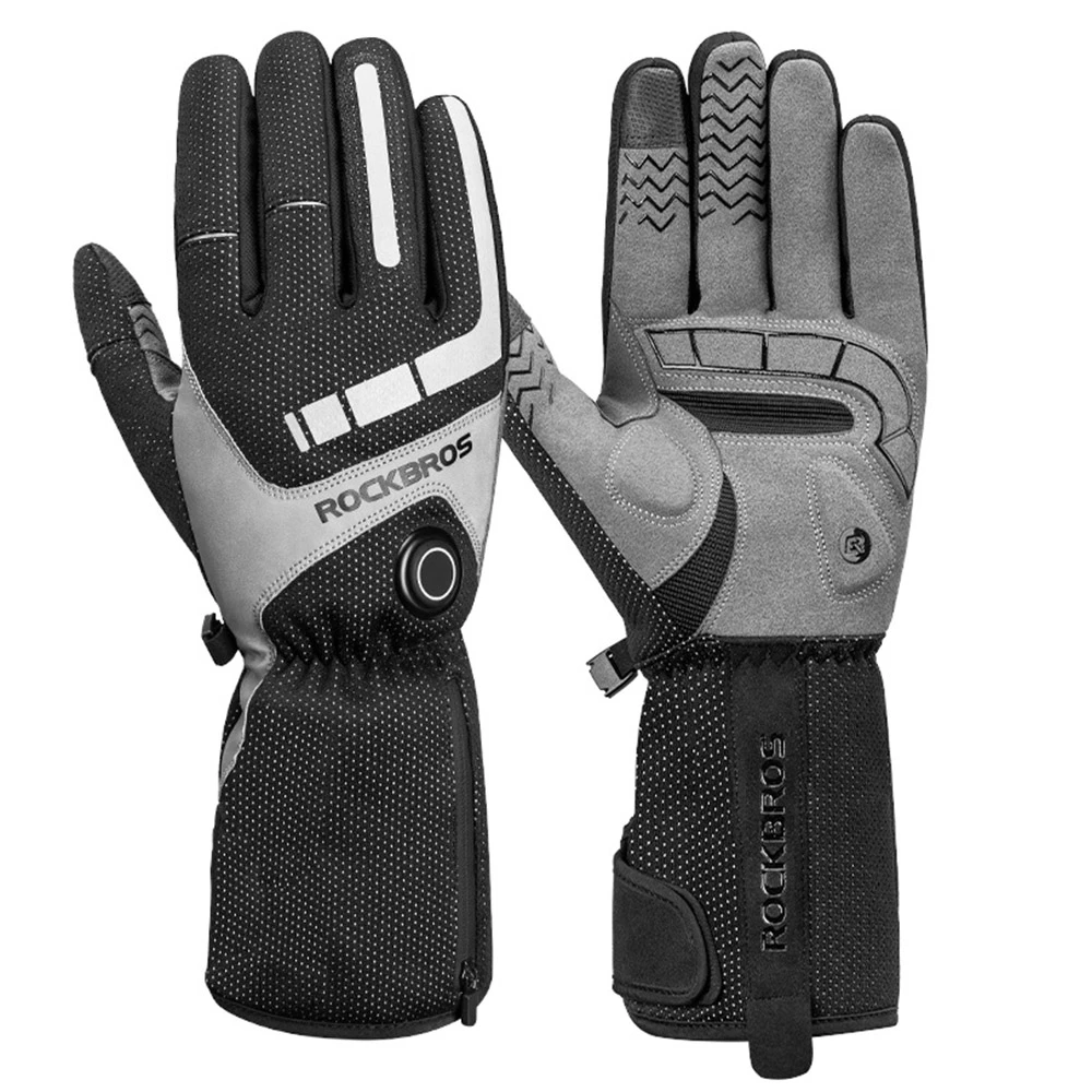ROCKBROS Bicycles Heating Gloves M & Face Mask Headwear Hat & Winter Cycle Knee Pad Equipment Pack - Image 2