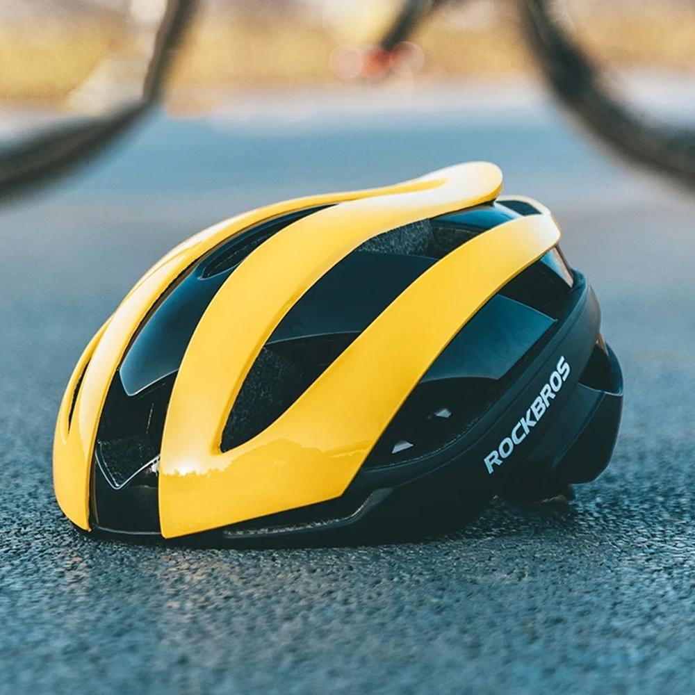 ROCKBROS RB-01 Cycling Helmet Ultralight Road Bike Helmet MTB Scooter Helmet Caps - Yellow L - Image 3