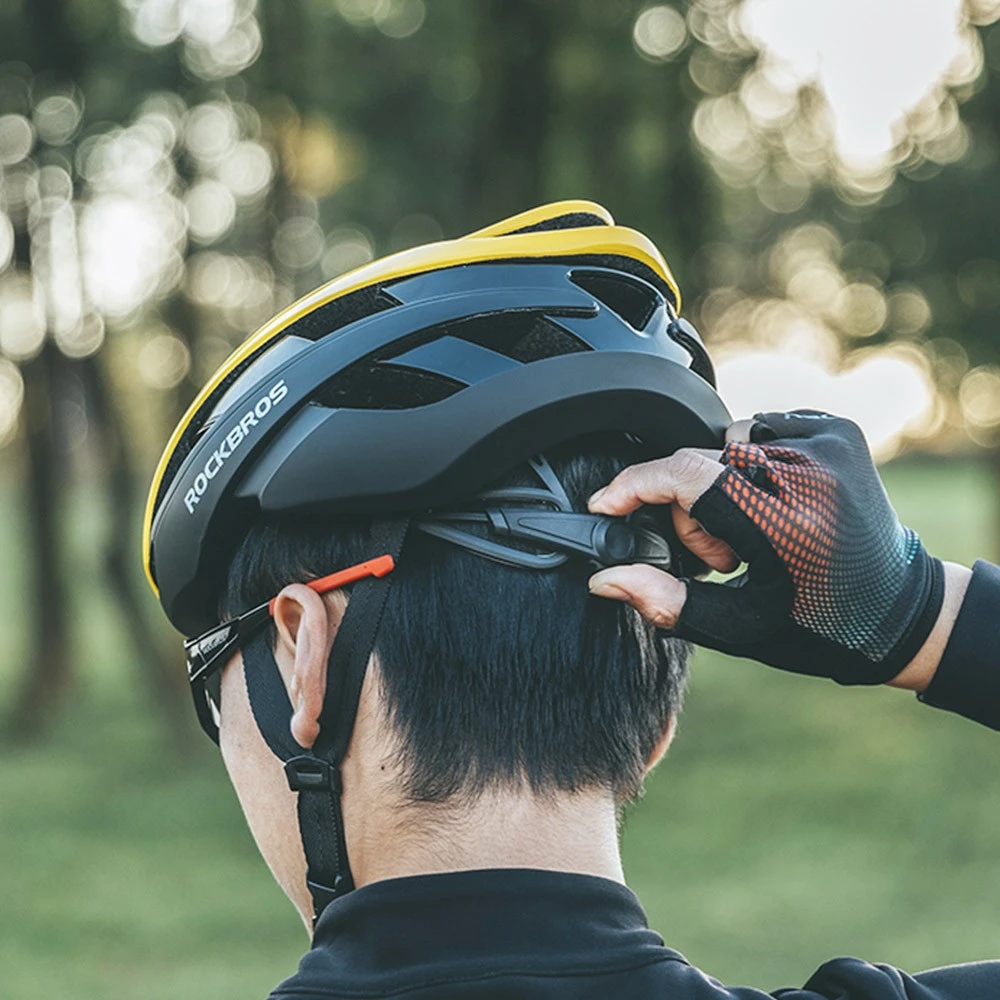 ROCKBROS RB-01 Cycling Helmet Ultralight Road Bike Helmet MTB Scooter Helmet Caps - Yellow L - Image 4