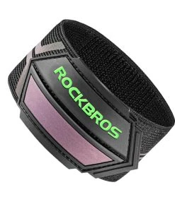 ROCKBROS Reflective Pant Band For Night Running, Cycling, Walking, Adjustable Elastic Safety Gear For Runner - Colorful
