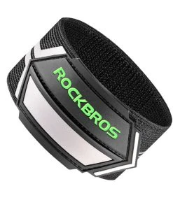 ROCKBROS Reflective Pant Band For Night Running, Cycling, Walking, Adjustable Elastic Safety Gear For Runner - Silver