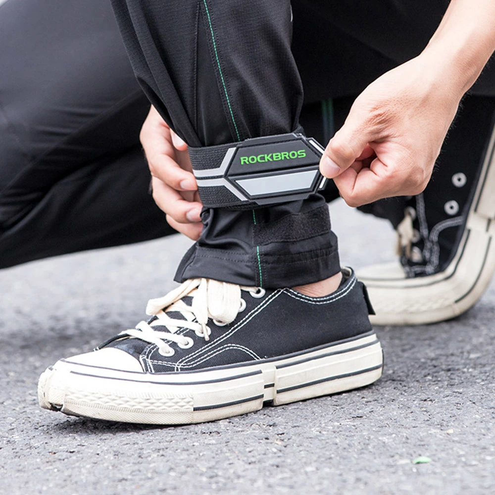 ROCKBROS Reflective Pant Band For Night Running, Cycling, Walking, Adjustable Elastic Safety Gear For Runner - Silver - Image 4