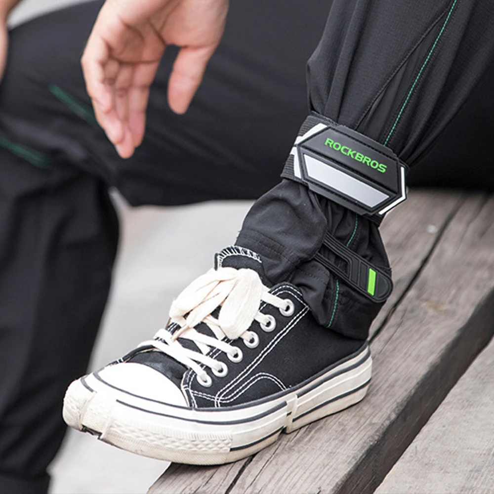 ROCKBROS Reflective Pant Band For Night Running, Cycling, Walking, Adjustable Elastic Safety Gear For Runner - Silver - Image 5