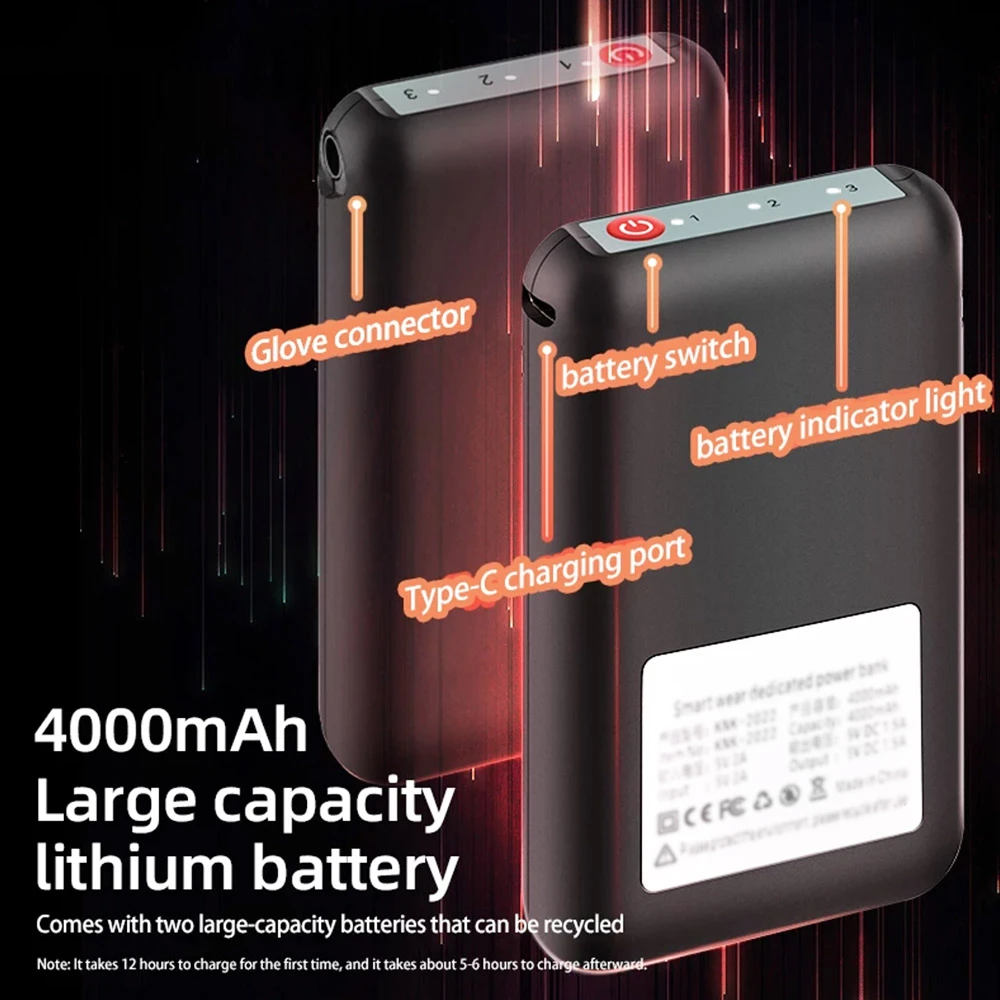 ROCKBROS S304 Heating Gloves For Cycling, Touchscreen Motorcycle Bicycle Gloves Breathable Waterproof - L - Image 5