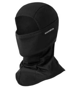 ROCKBROS Snowboard Face Mask Windproof Warm Outdoor Thermal Fleece Ski Mask Breathable Unisex For Camping, Skiing - Black
