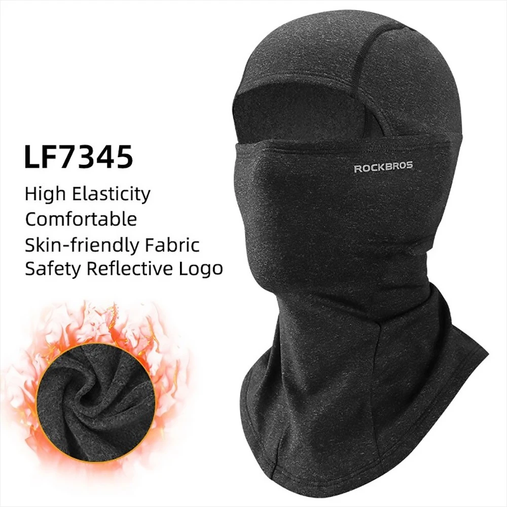 ROCKBROS Snowboard Face Mask Windproof Warm Outdoor Thermal Fleece Ski Mask Breathable Unisex For Camping, Skiing - Deep Grey - Image 2