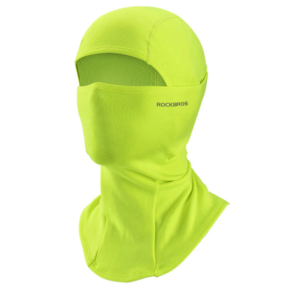 ROCKBROS Snowboard Face Mask Windproof Warm Outdoor Thermal Fleece Ski Mask Breathable Unisex For Camping, Skiing - Green
