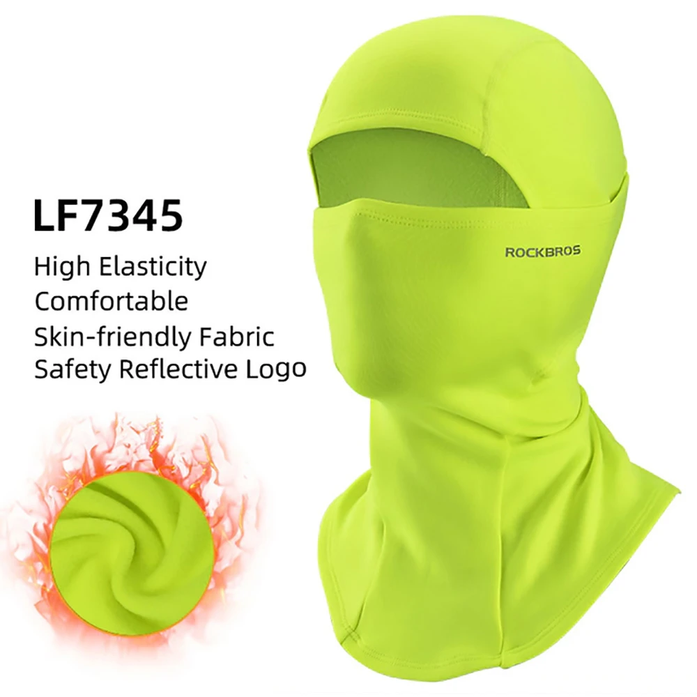ROCKBROS Snowboard Face Mask Windproof Warm Outdoor Thermal Fleece Ski Mask Breathable Unisex For Camping, Skiing - Green - Image 2
