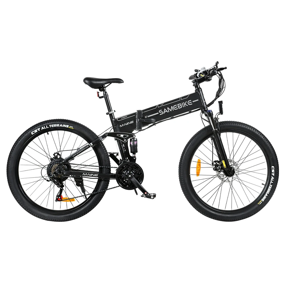 SAMEBIKE LO26-II Foldable Mountain Electric Bike 750W Motor 48V 10Ah Battery 60-80 Km Range 35km/h Max Speed - Black