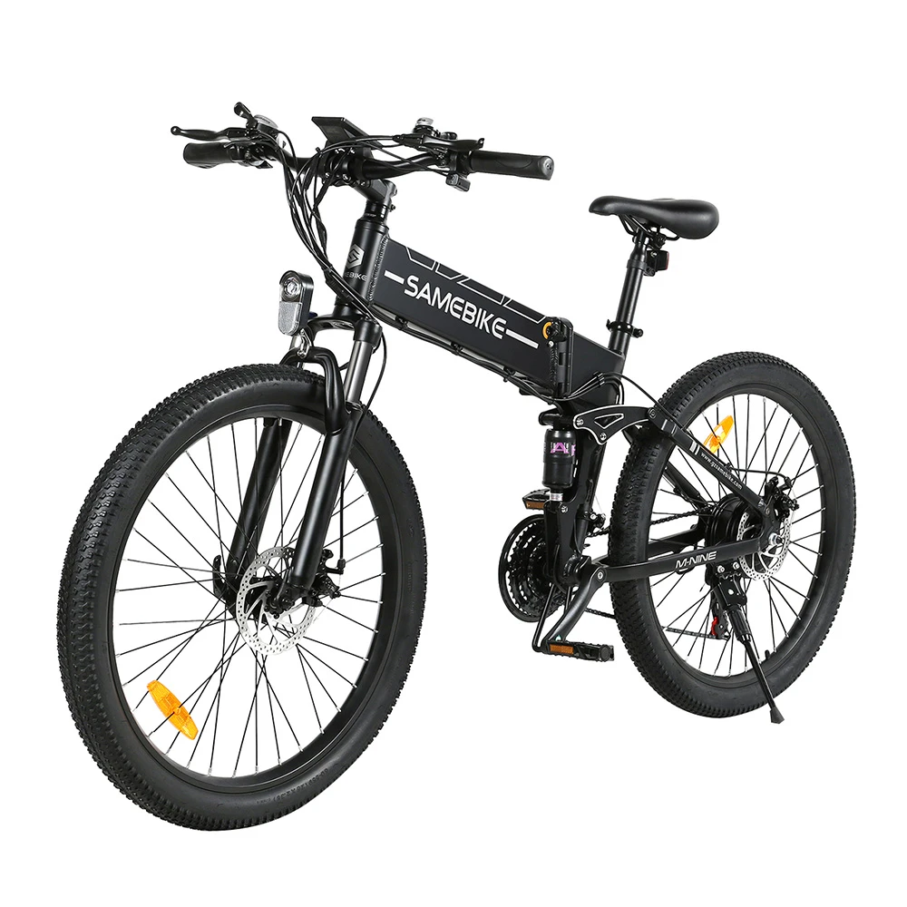 SAMEBIKE LO26-II Foldable Mountain Electric Bike 750W Motor 48V 10Ah Battery 60-80 Km Range 35km/h Max Speed - Black - Image 4