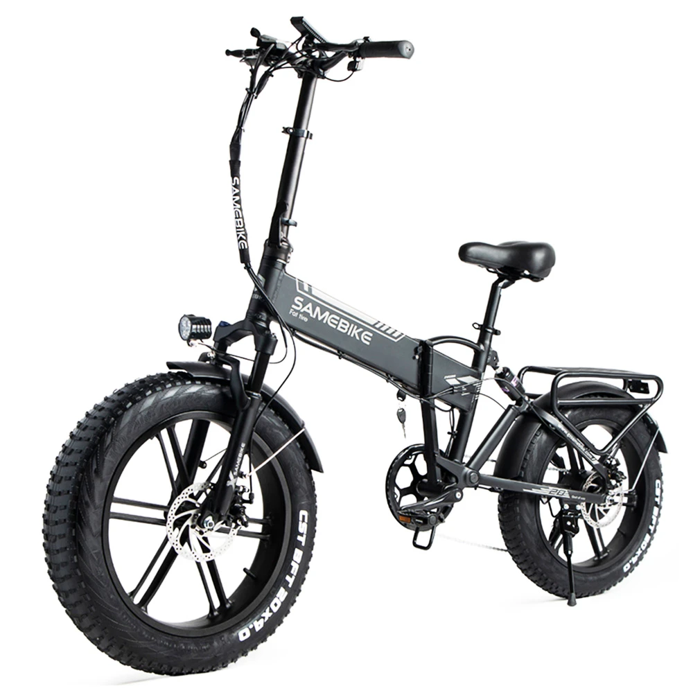 SAMEBIKE XWLX09 20 Inches Fat Tire Electric Bike 500W Motor 25-35km/h Max Speed 80-90km Max Mileage Black - Image 2
