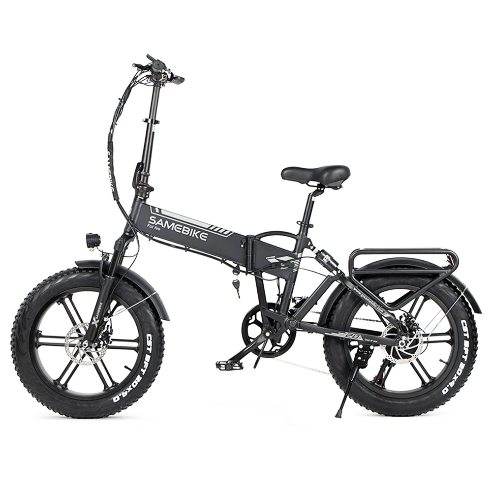 SAMEBIKE XWLX09 20 Inches Fat Tire Electric Bike 500W Motor 25-35km/h Max Speed 80-90km Max Mileage Black - Image 3