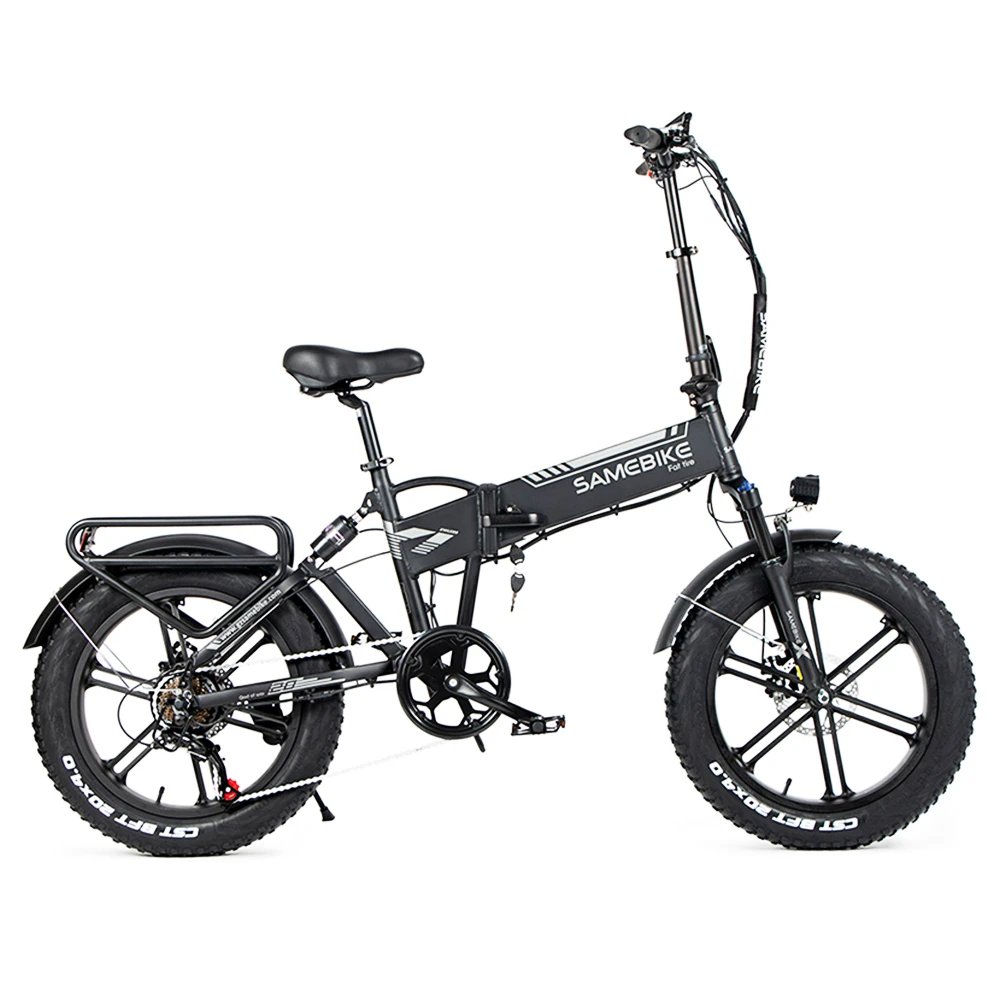 SAMEBIKE XWLX09 20 Inches Fat Tire Electric Bike 500W Motor 25-35km/h Max Speed 80-90km Max Mileage Black - Image 4