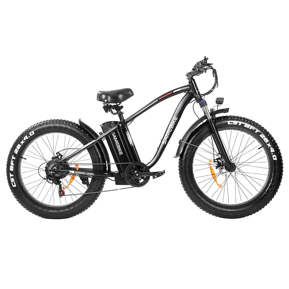 SAMEBIKE YY26 Electric Mountain Bike 26*4.0 Inch Fat Tire 750W Brushless Geared Motor 35Km/h Max Speed 48V 15Ah Battery Shimano 7-Speed 150KG Payload 120KM Range Double Disc Brake