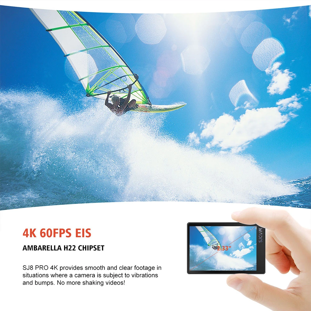 SJCAM SJ8Pro Sports & Action Camera 4K/60FPS Waterproof, WiFi Remote Control Sports DV FPV Camera - White - Image 5